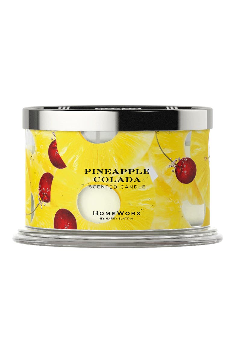 Pineapple Colada 4-Wick Candle, Main, color, NO COLOR