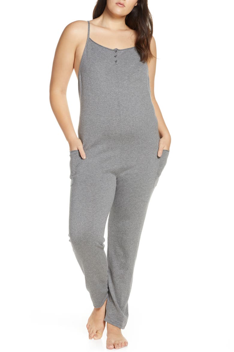 Strappy Cotton Jumpsuit (Nordstrom Exclusive), Alternate, color, GREY CLOUDY HEATHER
