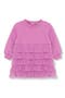 Ruffle Long Sleeve Cotton Blend Sweatshirt Dress