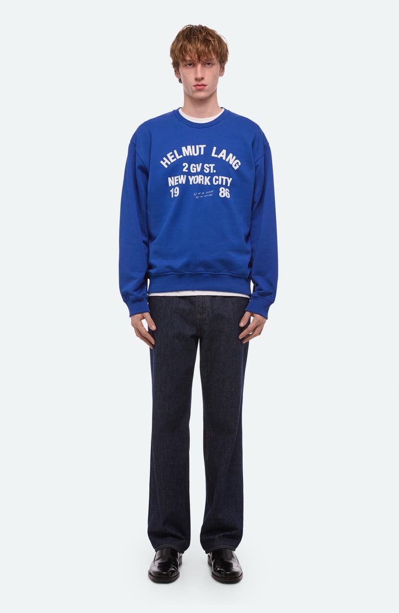 Helmut Lang Varsity Cotton French Terry Crewneck Sweatshirt, Alternate, color, 