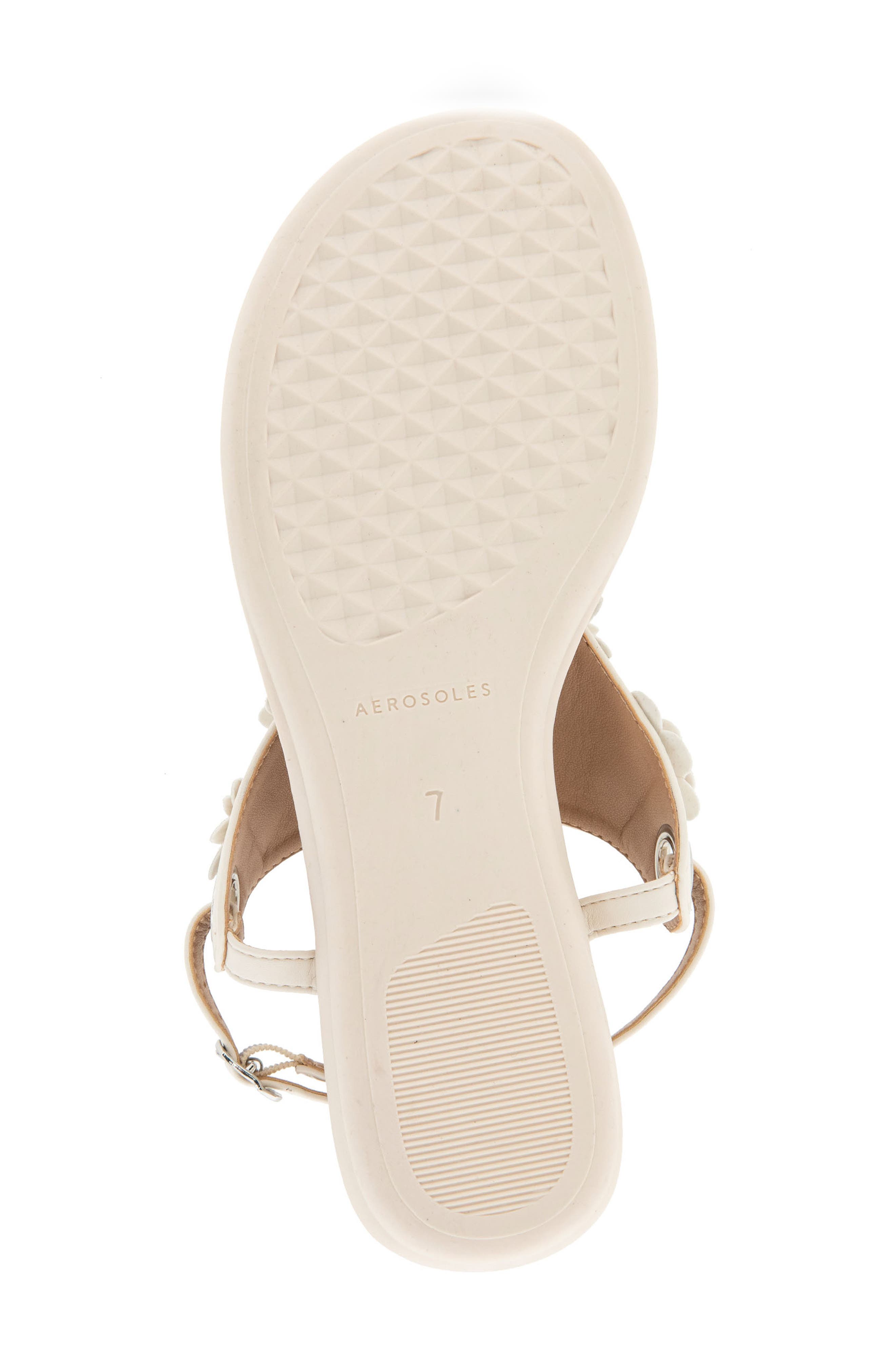 Aerosoles Connie Flower Slingback Sandal, Alternate, color, Eggnog Faux Leather