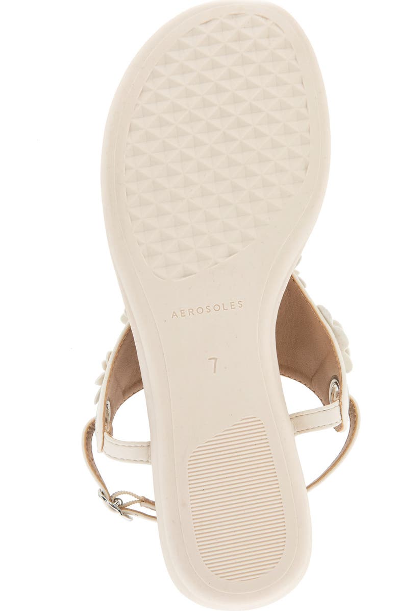 Aerosoles Connie Flower Slingback Sandal, Alternate, color, Eggnog Faux Leather