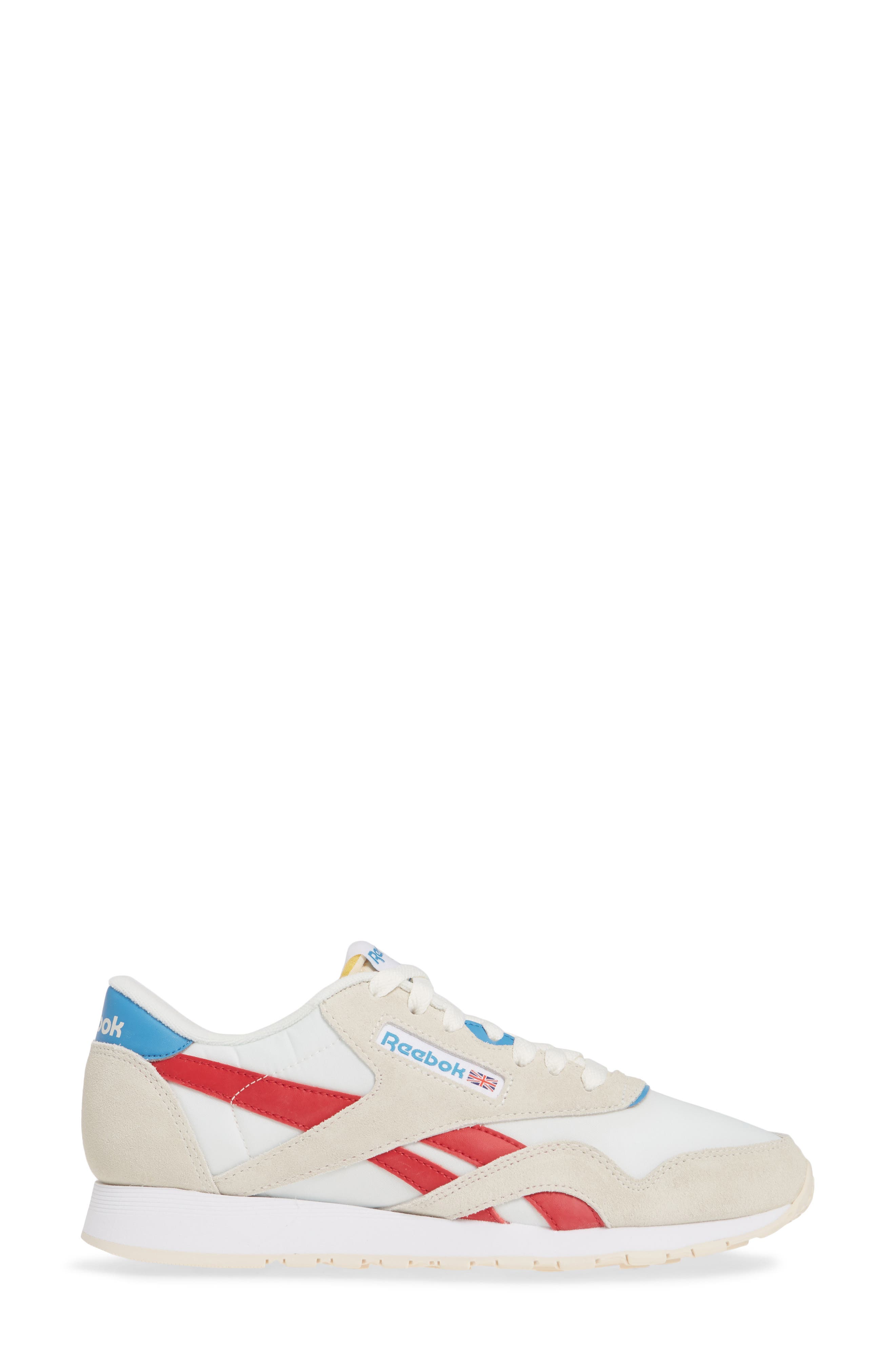 Classic Nylon Sneaker, Alternate, color, CHALK/ SCARLET/ CYAN/ WHITE