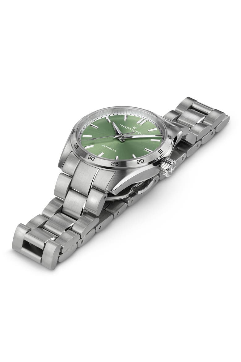 Jazzmaster Performer Automatic Bracelet Watch, 34mm, Alternate, color, GREEN