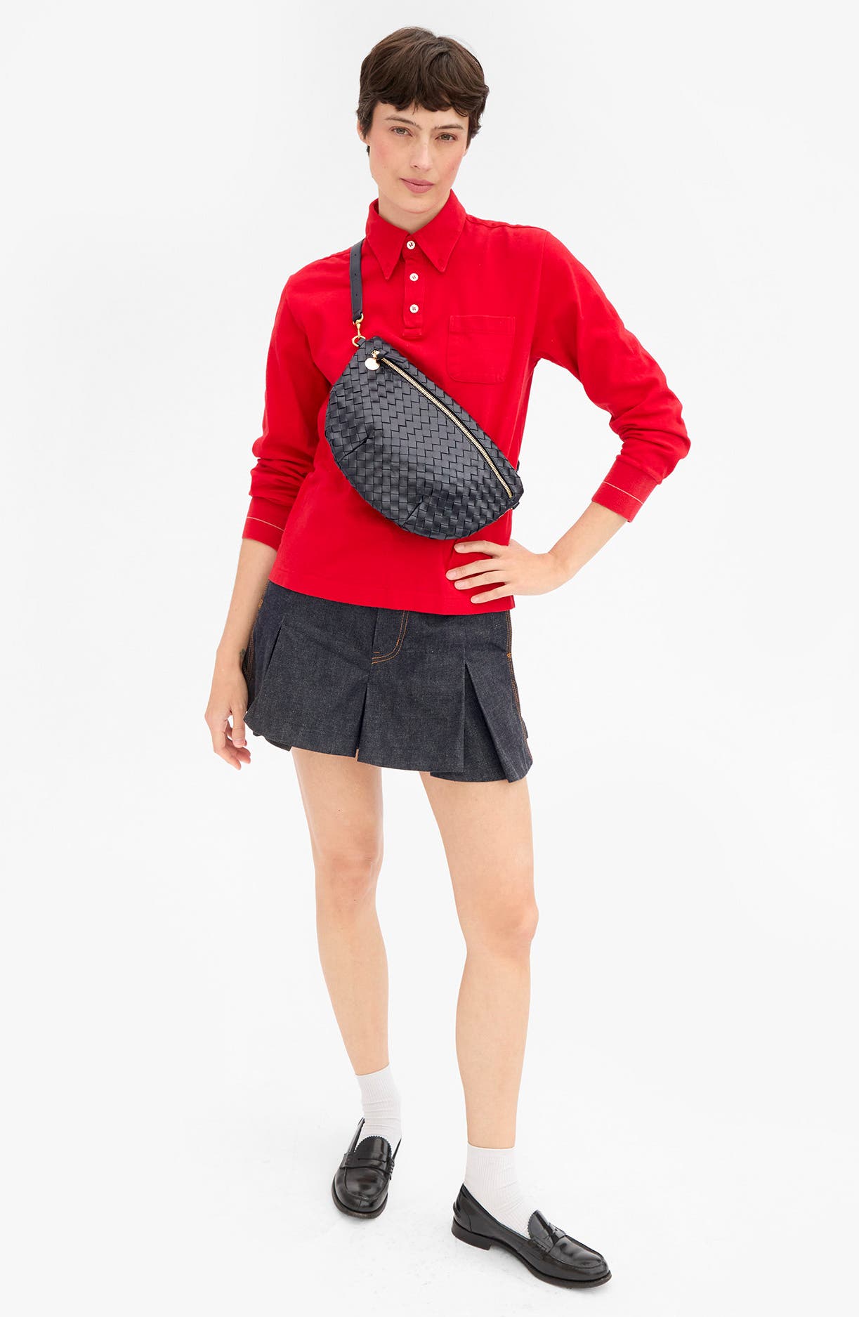 Medium Grande Fanny Woven Leather Belt Bag, Alternate, color, TWILIGHT