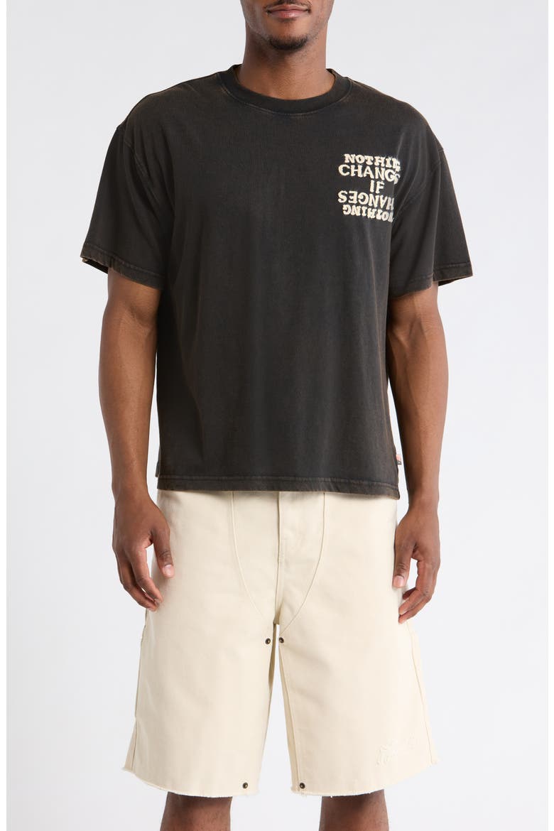 Nothing Changes Cotton Graphic T-Shirt, Main, color, BLACK