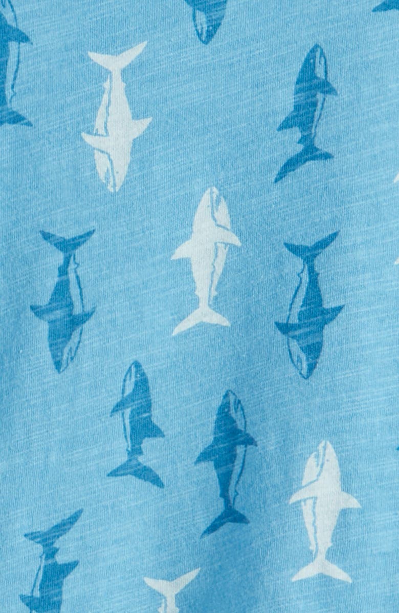 Tucker + Tate Print Cotton T-Shirt & Shorts Set, Alternate, color, Blue Heritage Sharks- Blue