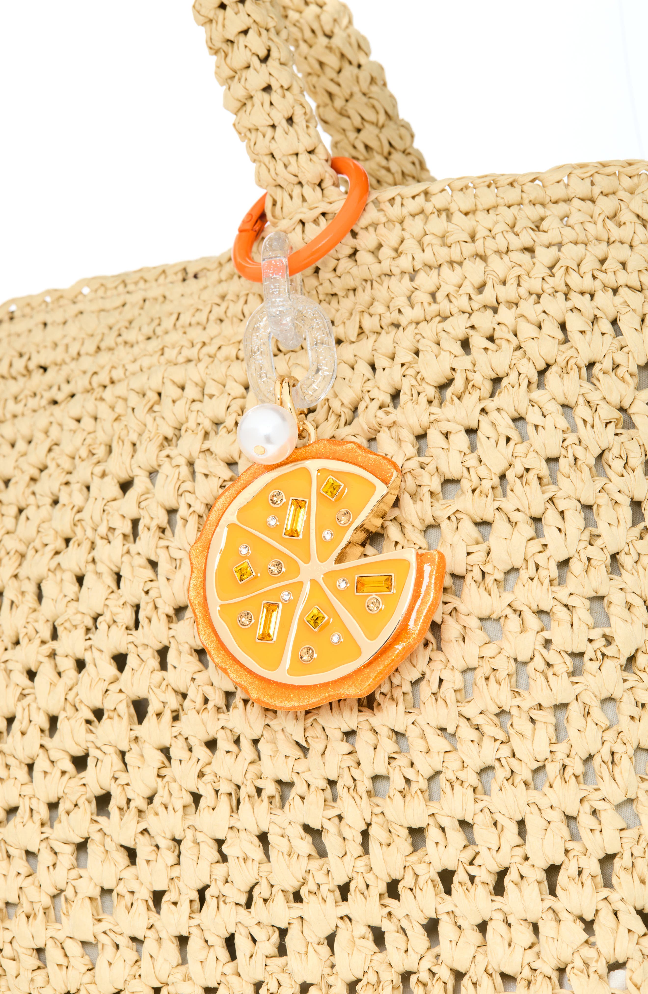 Orange Slice Bag Charm, Alternate, color, ORANGE MULTI- GOLD
