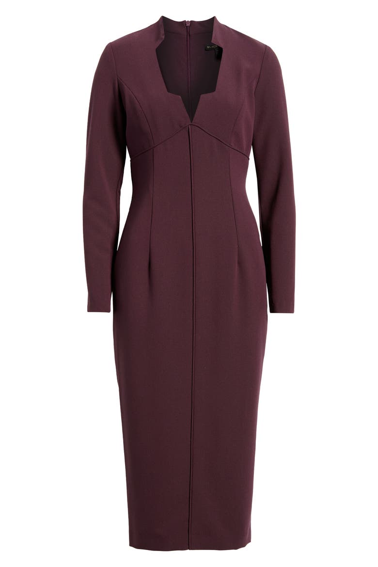Kylah Long Sleeve Midi Dress, Alternate, color, OXBLOOD