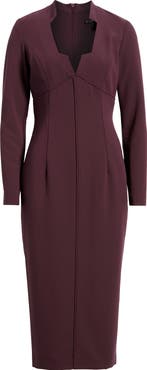 Black Halo Kylah Long Sleeve Midi Dress