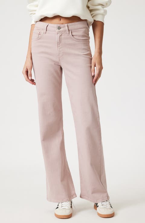 Alena High Waist Wide Leg Twill Pants