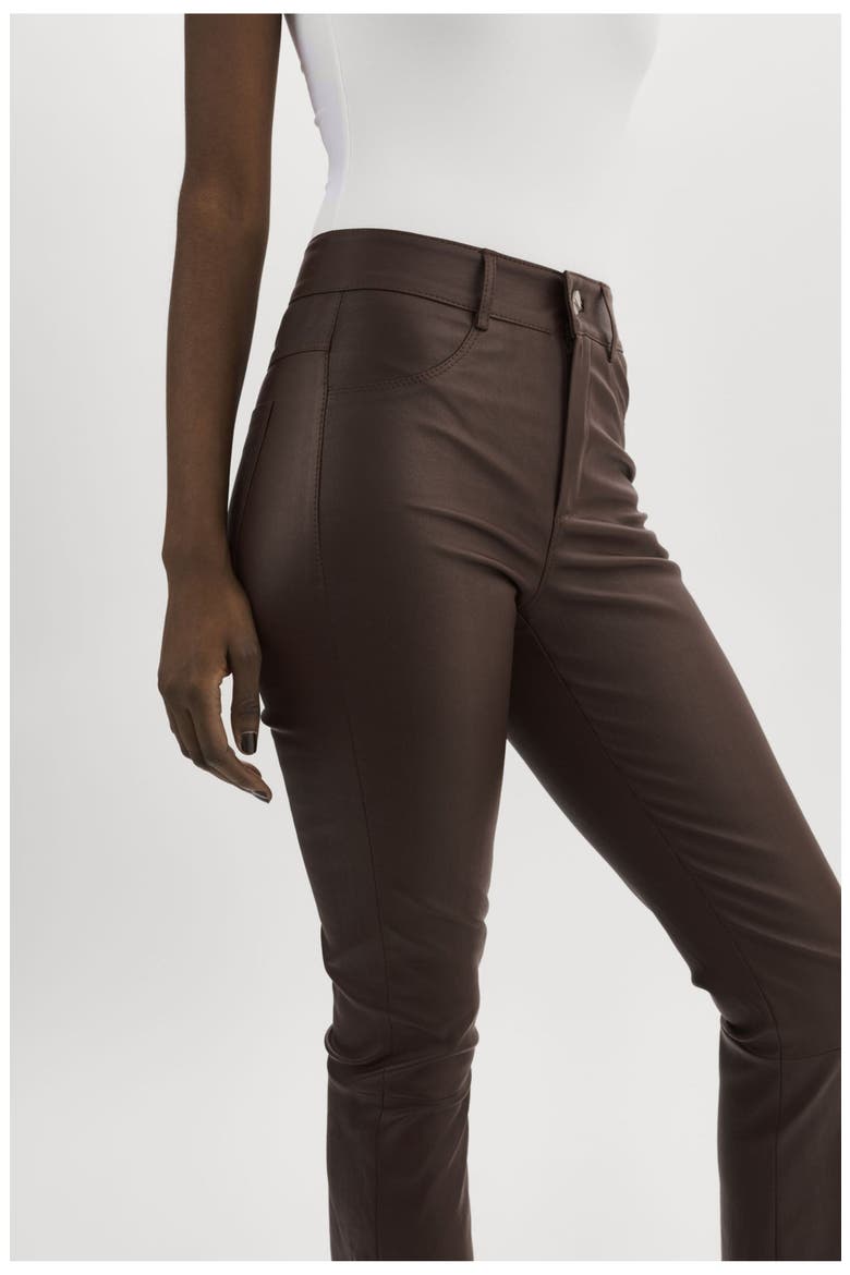 Faris | Stretch Leather Pants, Alternate, color, Mahogany