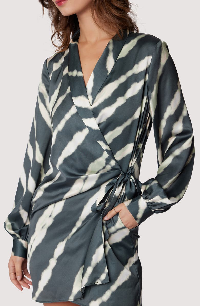 Lost + Wander Serra Elisa Print Long Sleeve Wrap Dress, Alternate, color, Green Multi