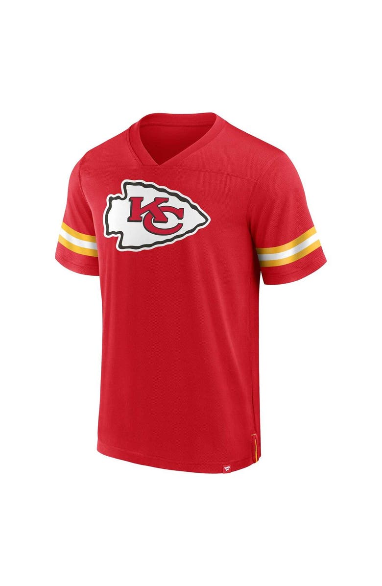 FANATICS Men's Fanatics Branded Red Kansas City Chiefs Jersey Tackle V-Neck T-Shirt, Alternate, color,