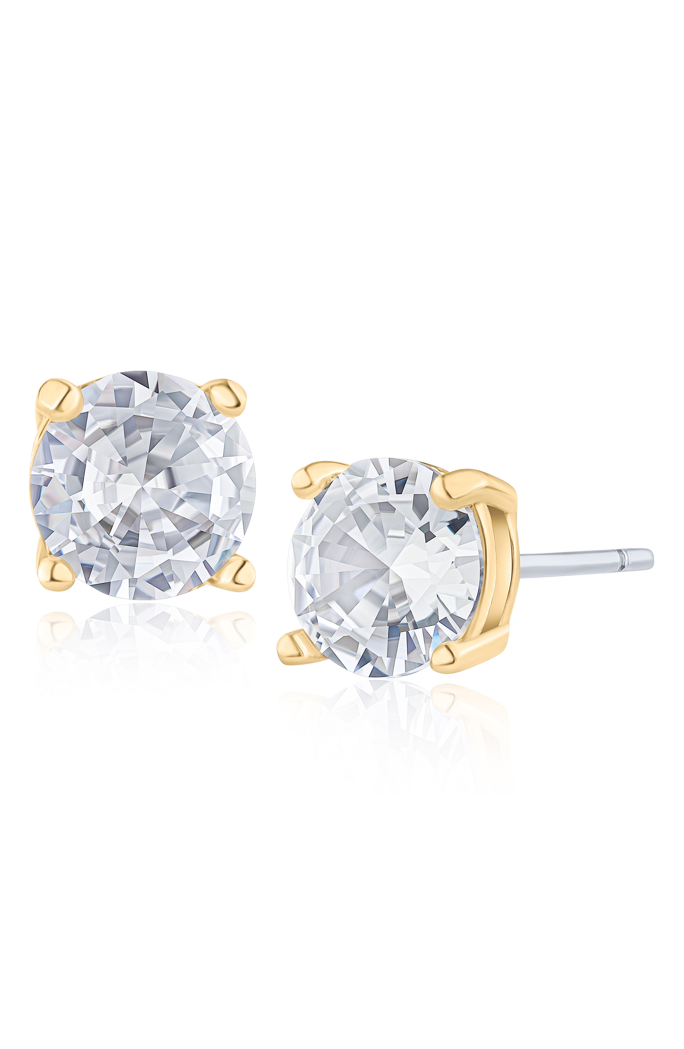 JARDIN Round Cubic Zirconia Stud Earrings