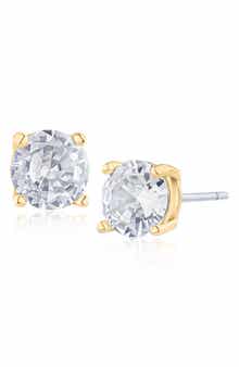 JARDIN Round Cubic Zirconia Stud Earrings
