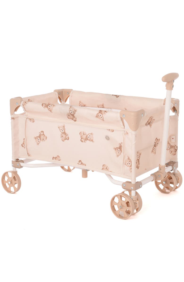 Roma Prams Teddy Toy Wagon Beige & Bear, Push & Pull Cart, Kids 3+, Main, color, Beige