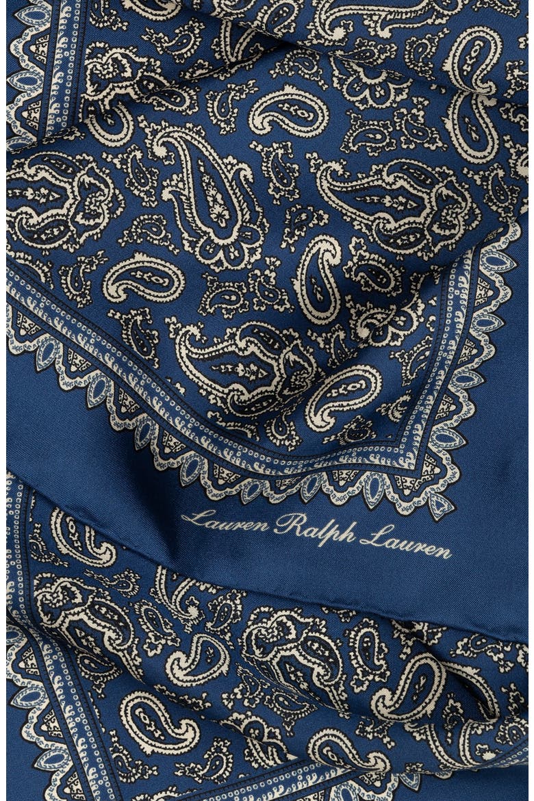 Fall Paisley Bandana, Alternate, color, Charter Blue