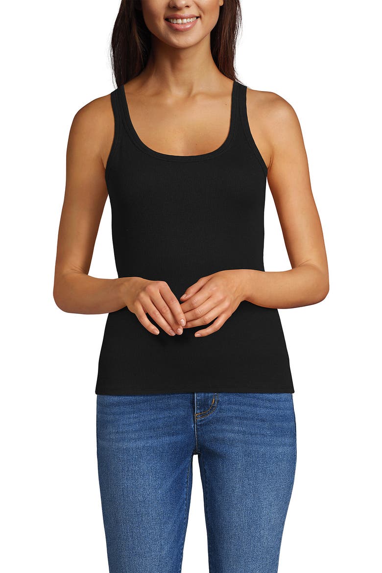 Micro Rib Go-To Layering Tank, Main, color, Black