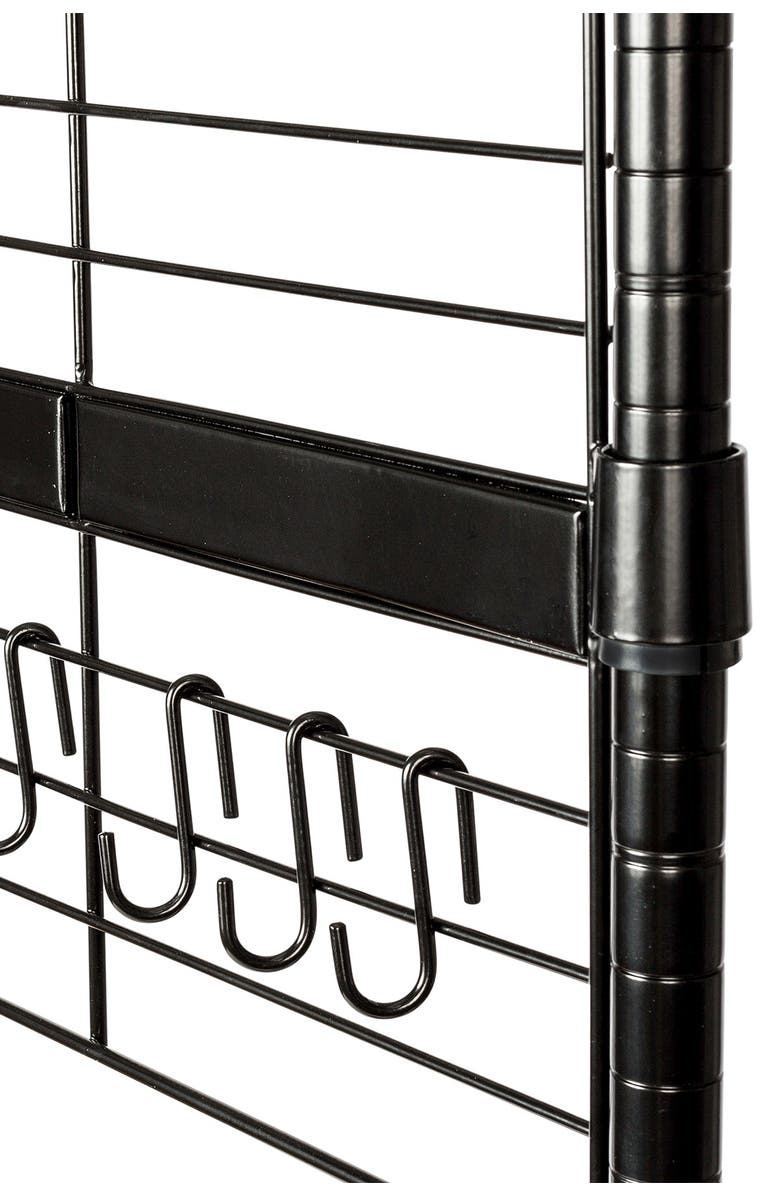 HONEY-CAN-DO Black/Wood Kitchen Bakers Rack, Alternate, color, 