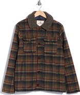 Rainforest Plaid Faux Wool Shirt Jacket