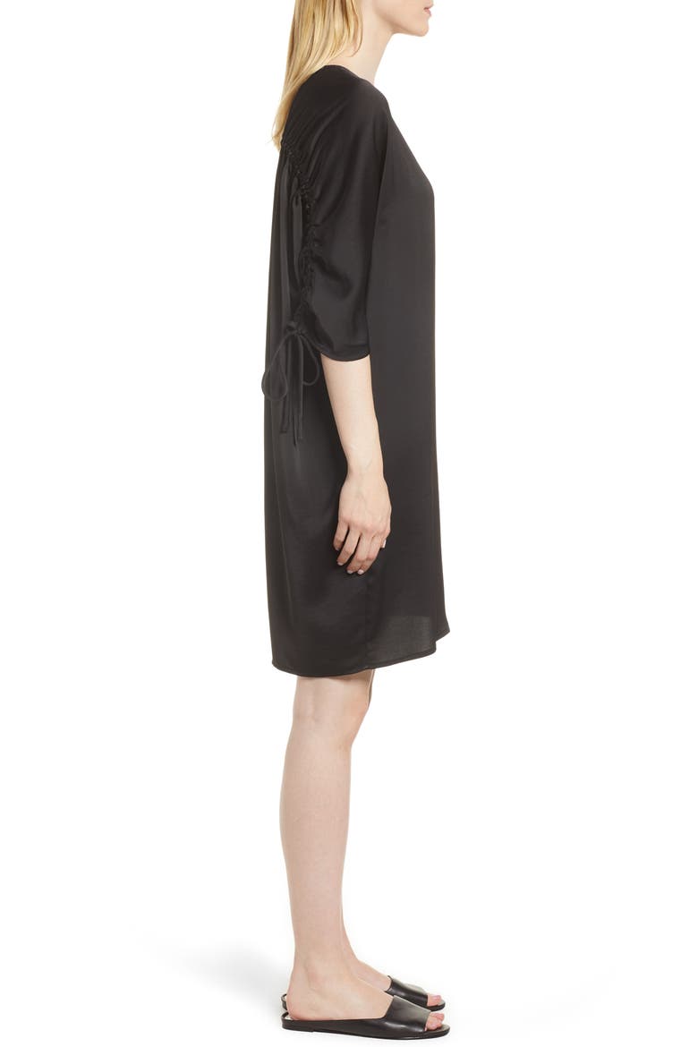 Shirred Dress, Alternate, color, BLACK