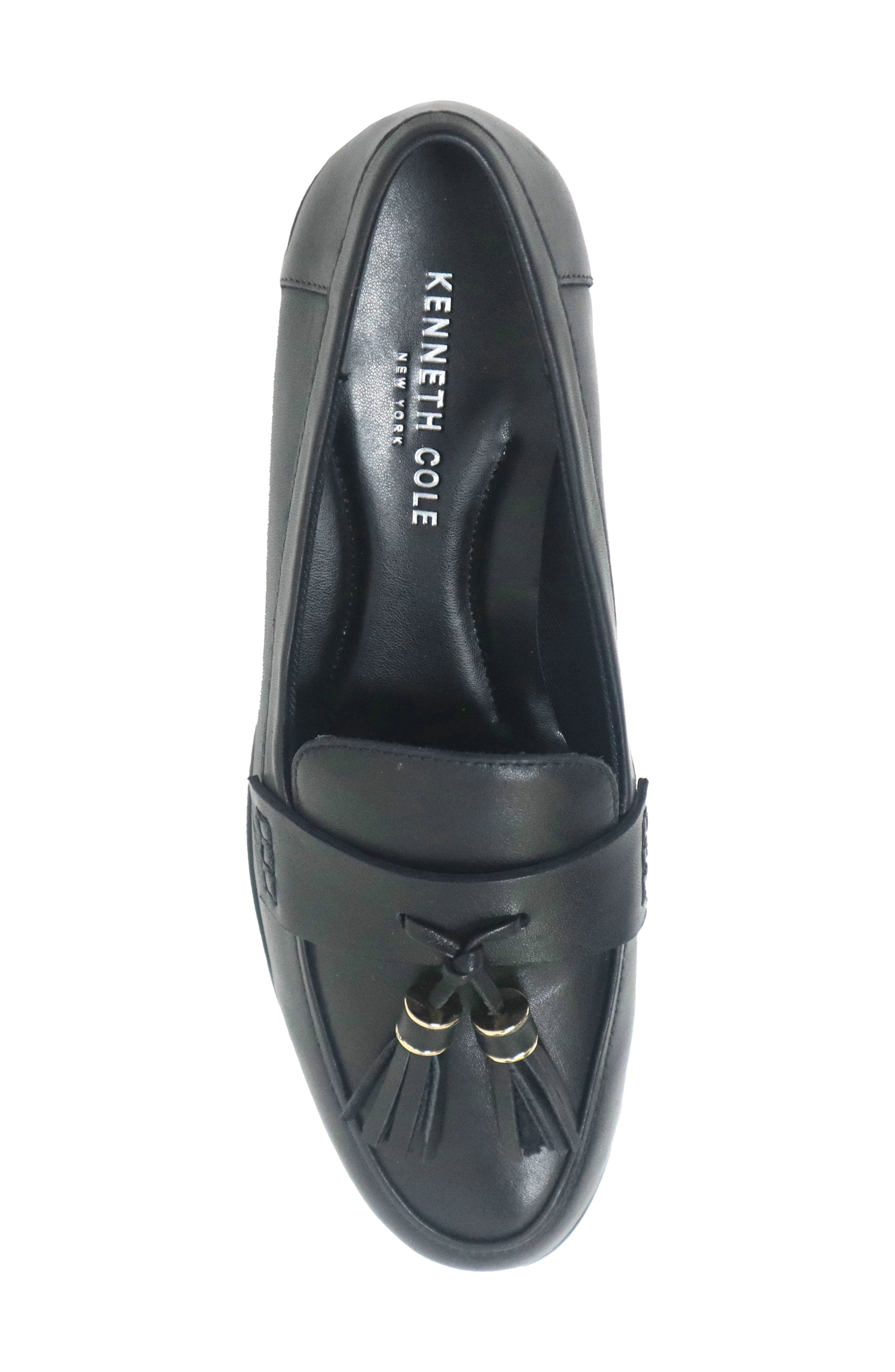 Kenneth Cole Lyra Tassel Loafer, Alternate, color, Black Leather