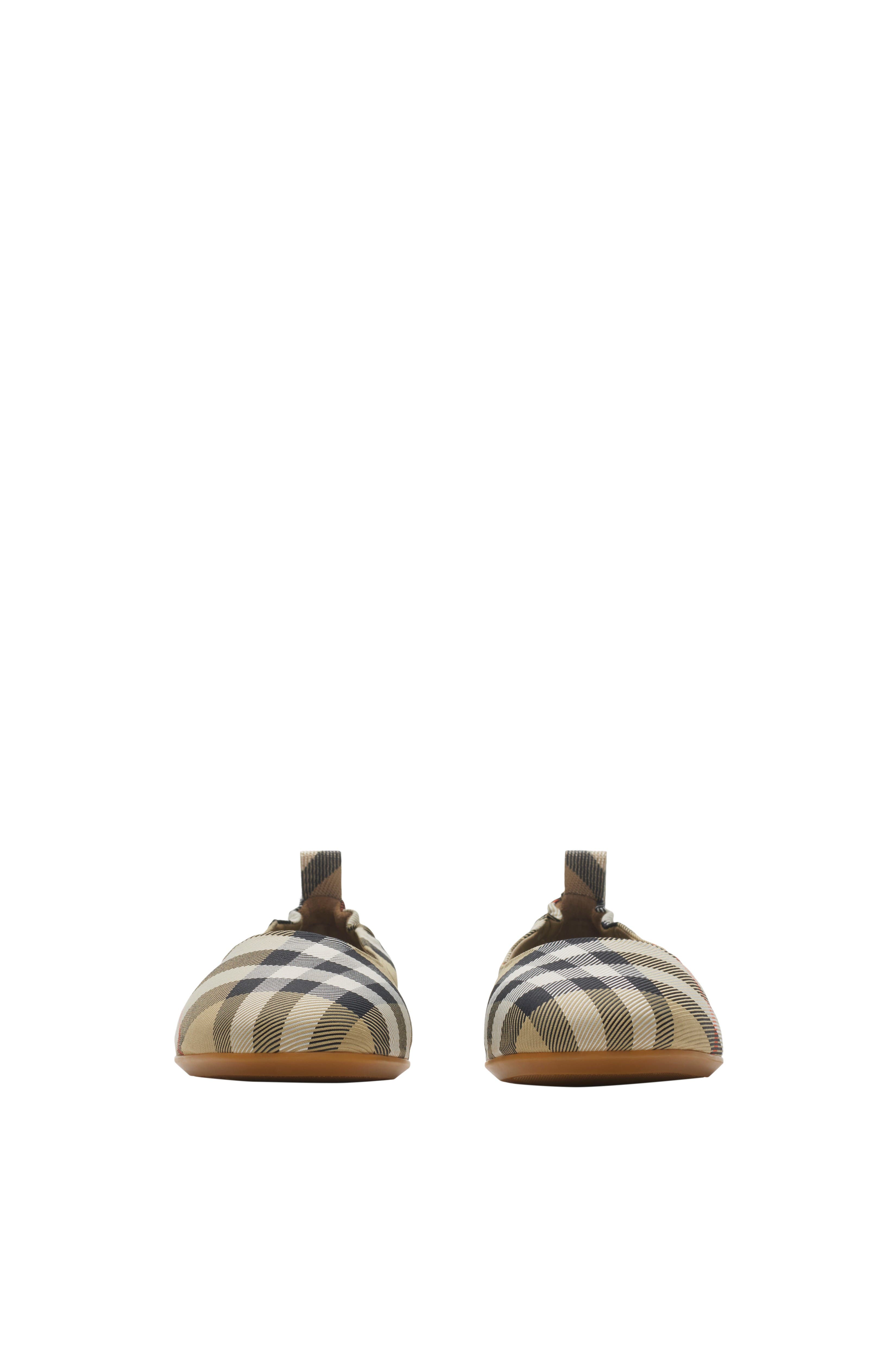 Burberry Check Ballerinas, Alternate, color, Sand Beige