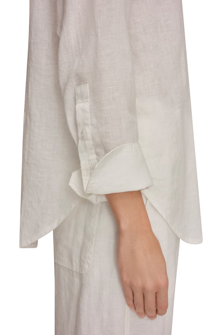 Linen Button-Up Shirt, Alternate, color, CREAM