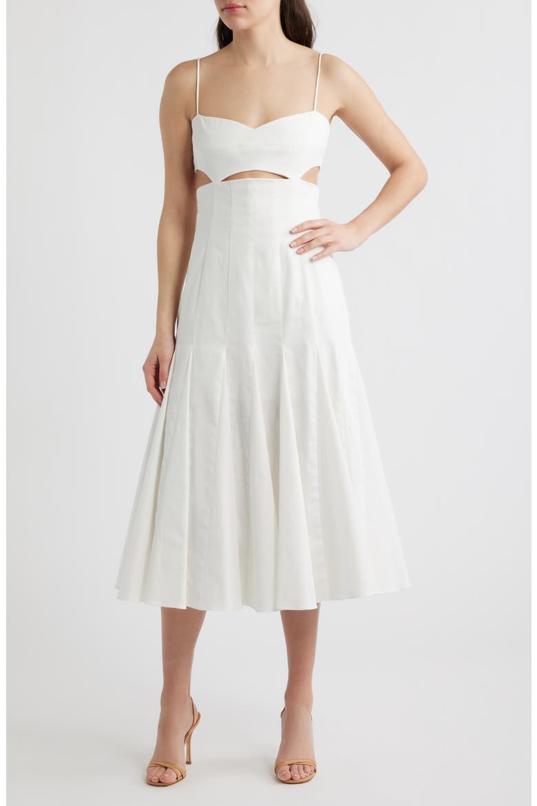 Erica Cutout Midi Dress, Main, color, WHITE