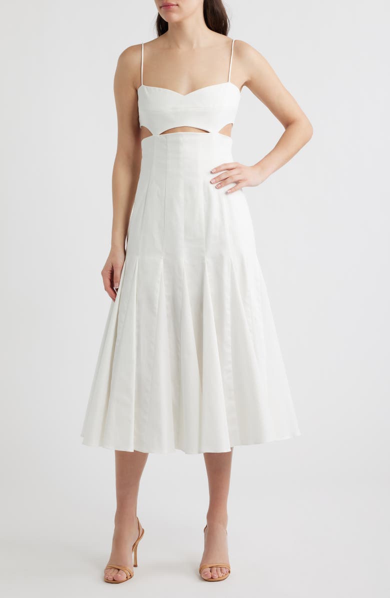 Black Halo Erica Cutout Midi Dress, Main, color, White