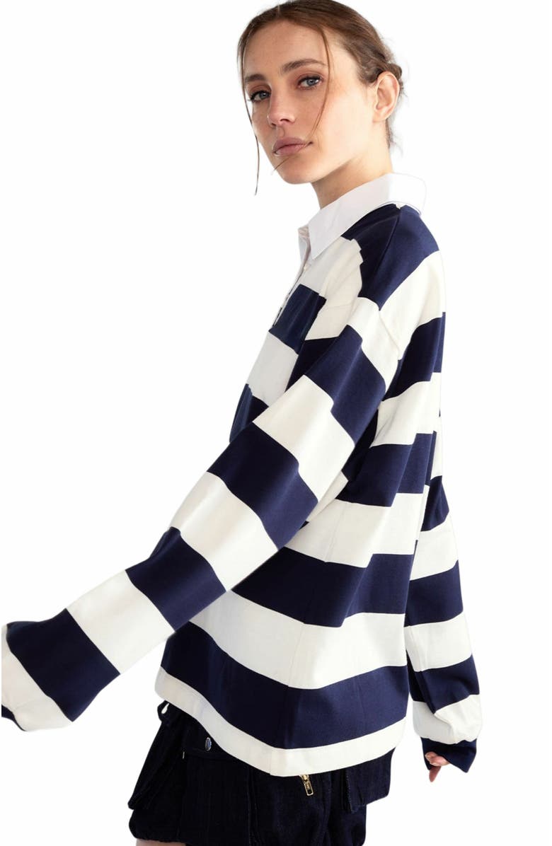 Cynthia Rowley Ardie Striped Rugby Shirt, Alternate, color,