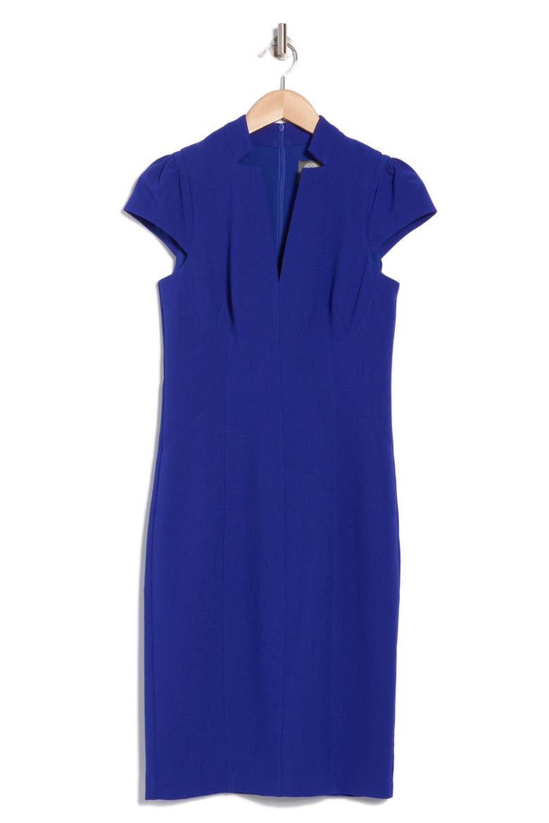 Signature Stretch Crepe Sheath Dress, Alternate, color, ROYAL