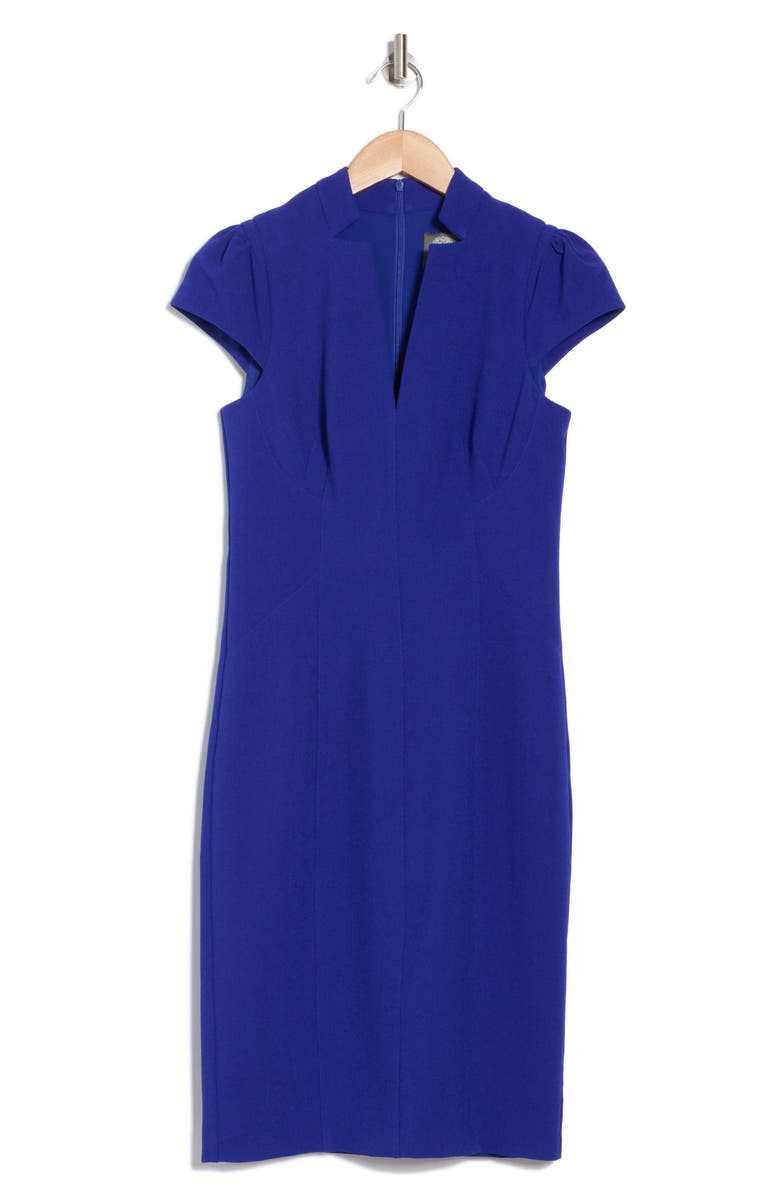 Vince Camuto Signature Stretch Crepe Sheath Dress, Alternate, color, Royal