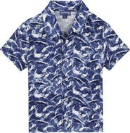 Vilebrequin Kids' Cotton Shark Print Shirt