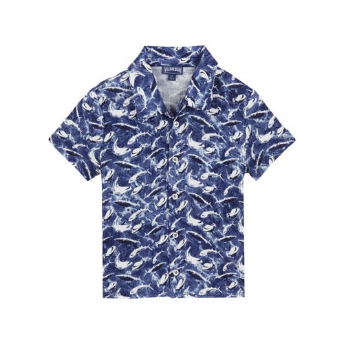 Vilebrequin Cotton Shirt In Bleu Marine