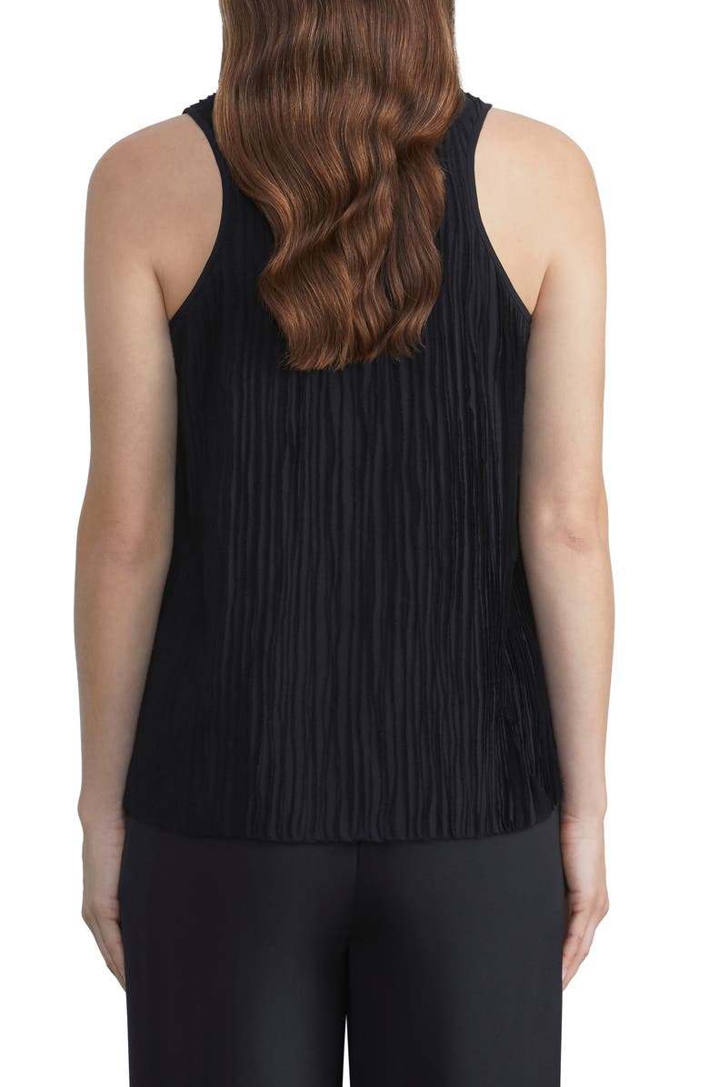 Lafayette 148 New York Pleated Racerback Silk Georgette Blouse, Alternate, color, Black