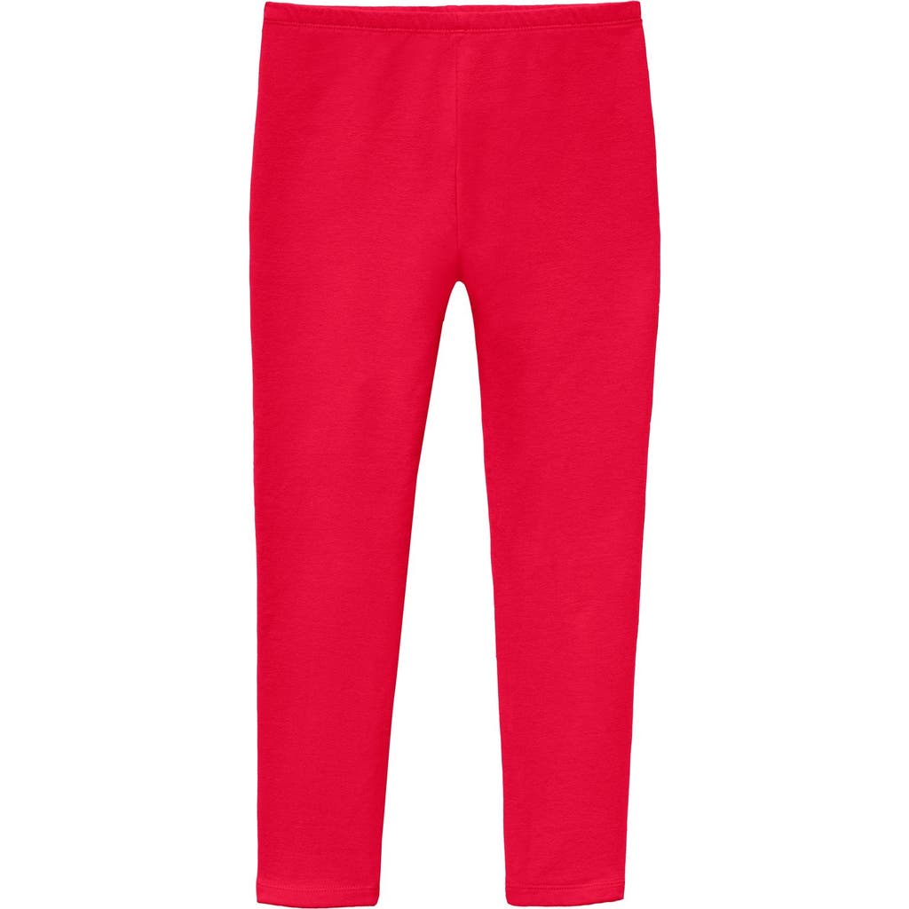 City Threads Kids' Girls Soft Fleece Stretch Leggings In Red