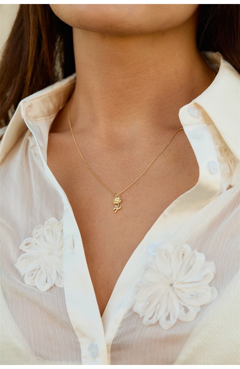 Set & Stones Elsie Birth Flower Necklace, Alternate, color, Gold / October