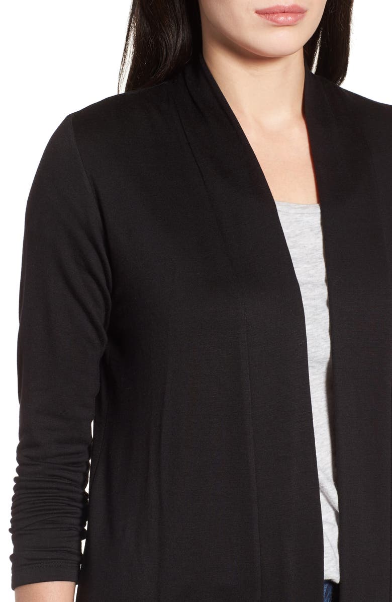 Bobeau Elegant Fleece Cardigan, Alternate, color, 