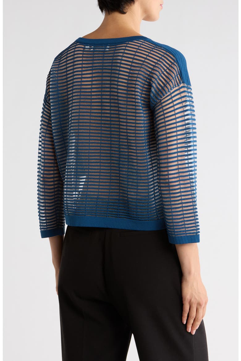 Illusion Mesh Sweater, Alternate, color, TEAL