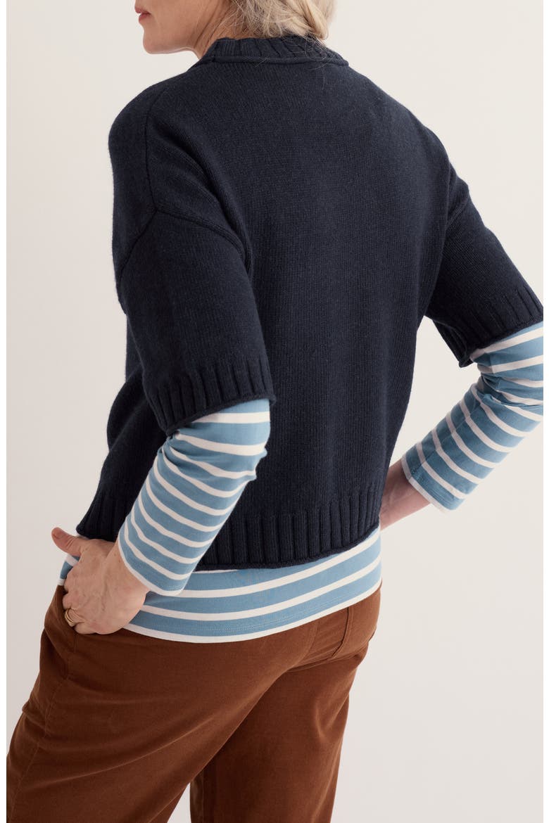 Fistral Short Sleeve Sweater, Alternate, color, MARITIME