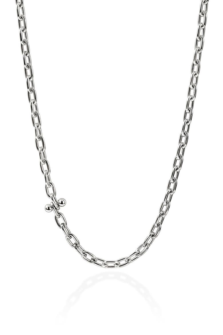 Sterling Silver Screwball Link Necklace, Alternate, color, SILVER