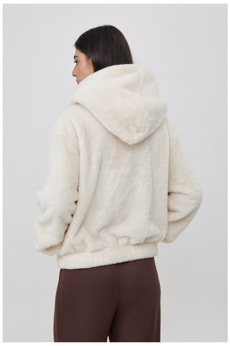 The Cloud Fleece Zip Hoodie, Alternate, color, Ivory