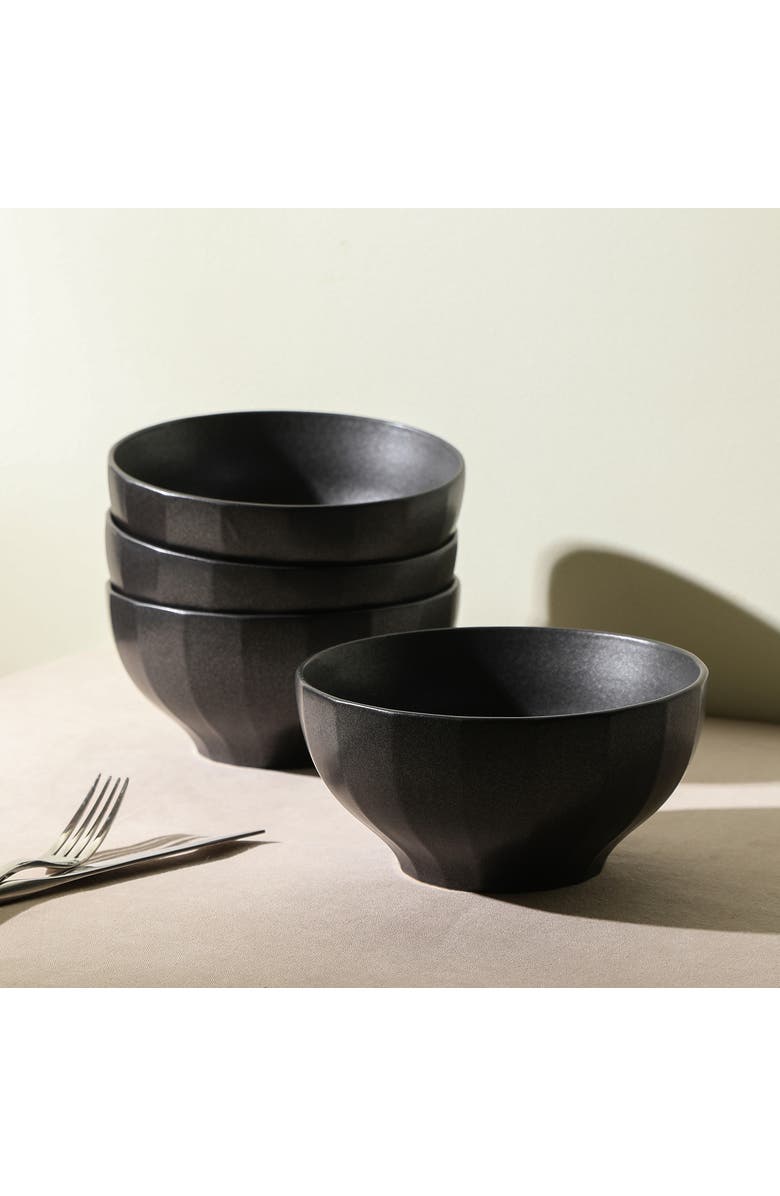 Stone Lain Rio Stoneware 4-Piece Bowl Set, Alternate, color, Black
