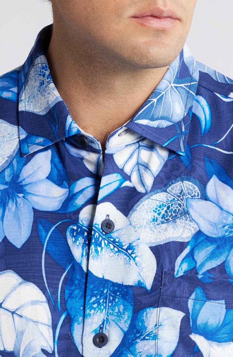 Tommy Bahama Azure Escape Silk Button-Up Shirt, Alternate, color, Royal Indigo