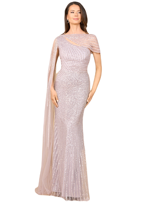 Lara New York One Shoulder Fitted Gown In Purple