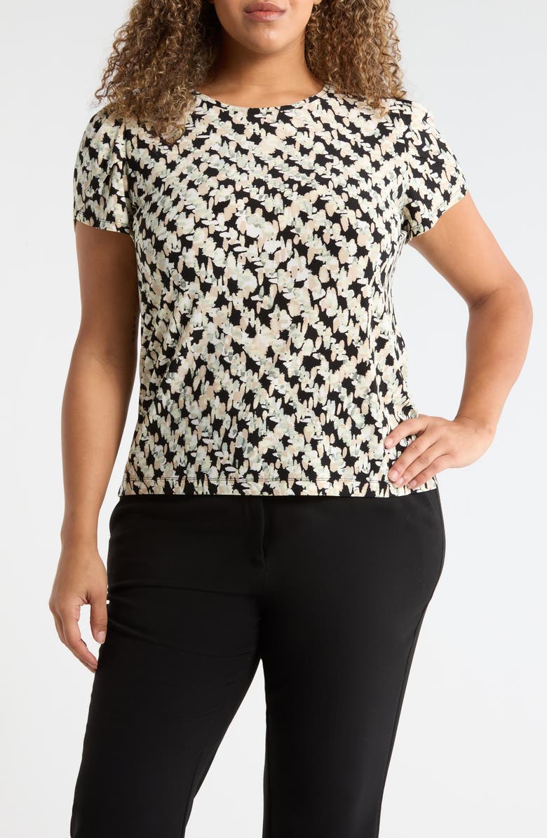 AK ANNE KLEIN Abstract Print Tulip Sleeve Top, Main, color,