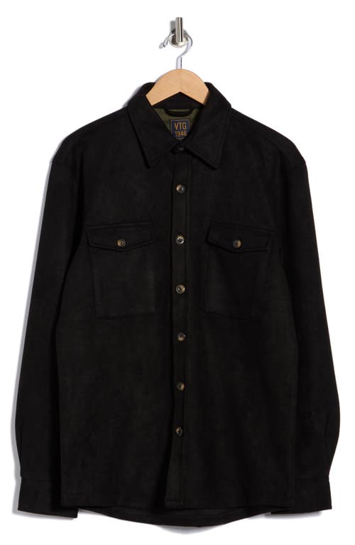 Vintage 1946 Faux Suede Shirt Jacket In Black