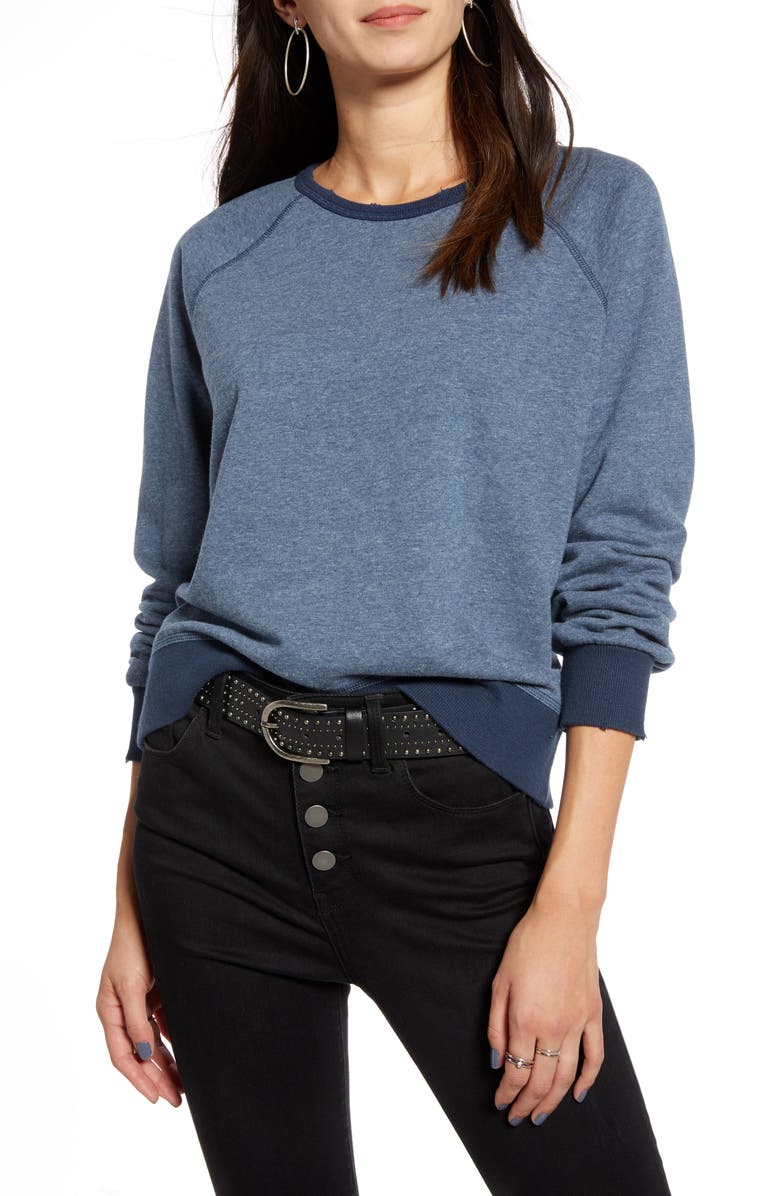 Treasure & Bond Distressed Crewneck Sweatshirt, Main, color,